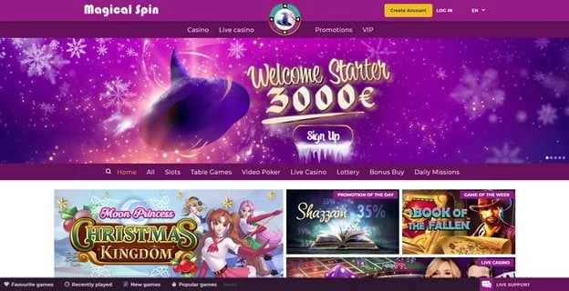 Magical Spin homepage